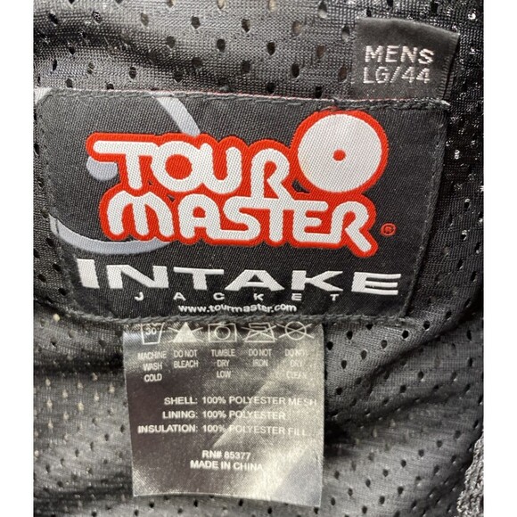 Tourmaster Intake Motorcycle Jacket Mens Size Large 44 Coat Black CE Protector - Picture 7 of 16